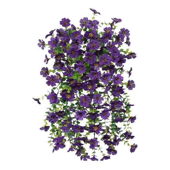 

1/4 шт. Подвесные искусственные фиолетовые цветы Устойчивые к УФ-лучам Искусственные шелковые цветы Свадебная вечеринка В помещении На открытом воздухе Сад Настенный подвесной Искусственный цветущий декор F 1pc