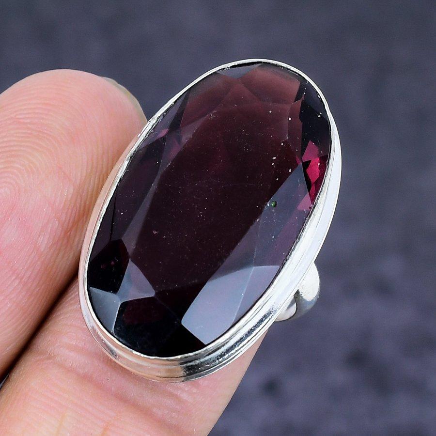 Amethyst Gemstone Handmade 925 Sterling Silver Jewelry Ring Size 5 Z8e74