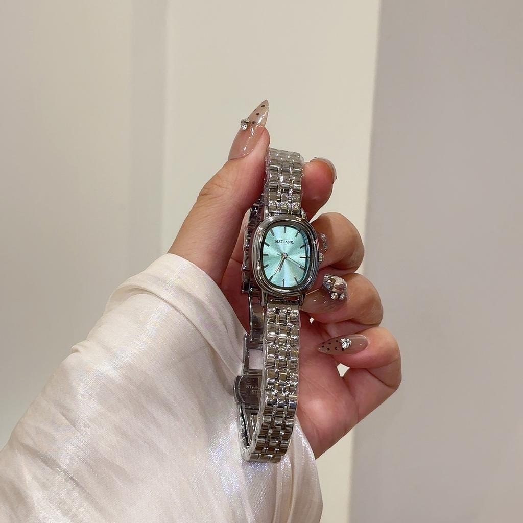 Elegant Oval Shape Women Quartz Watches Simple Mesh Strap High Aesthetic Luxury Minimalist Design Ladies Wristwatches Gifts