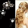 4pcs Pearl Comb Bridal Hair Combs Artificial Flower Flower Hairpins Tiaras Wedding Hair  Bridesmaid