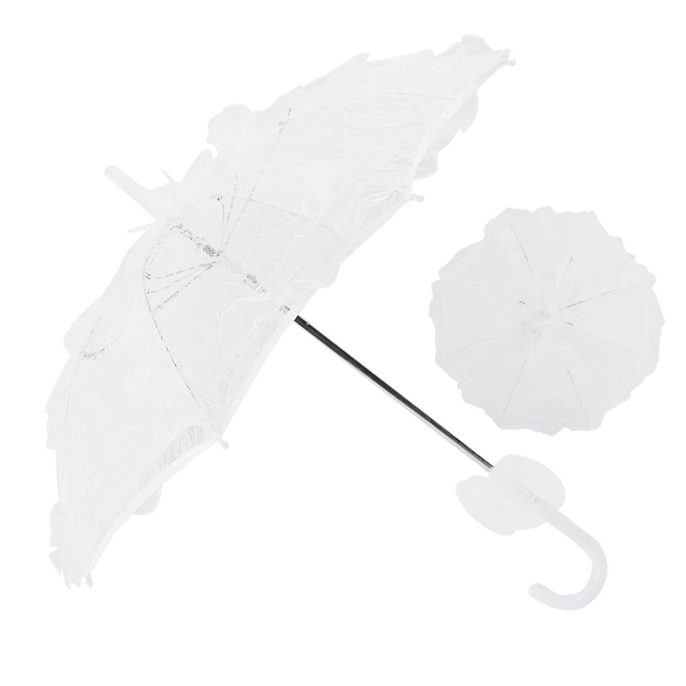 White Mini Bridal Lace Umbrella Parasol Wedding Supplies Banquet Stage Photography Prop