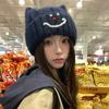 2025 Cute Cat Ear Knitted Hat Women's Warm Ear Protection Cold Hat Big Head Circumference Showing Face Small Wool Hat