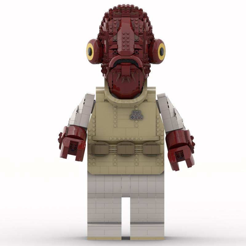 2515pcs MOC Admiral Ackbar Mega Figure Fits My Head Star Battle Model Building Blocks Architecture Christmas Gifts Toy Education