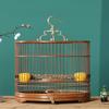 Bamboo Bird Cage Handmade Embroidered Eyes Flexible Bottom Cage Pet Round Polished Bamboo Silk Cage