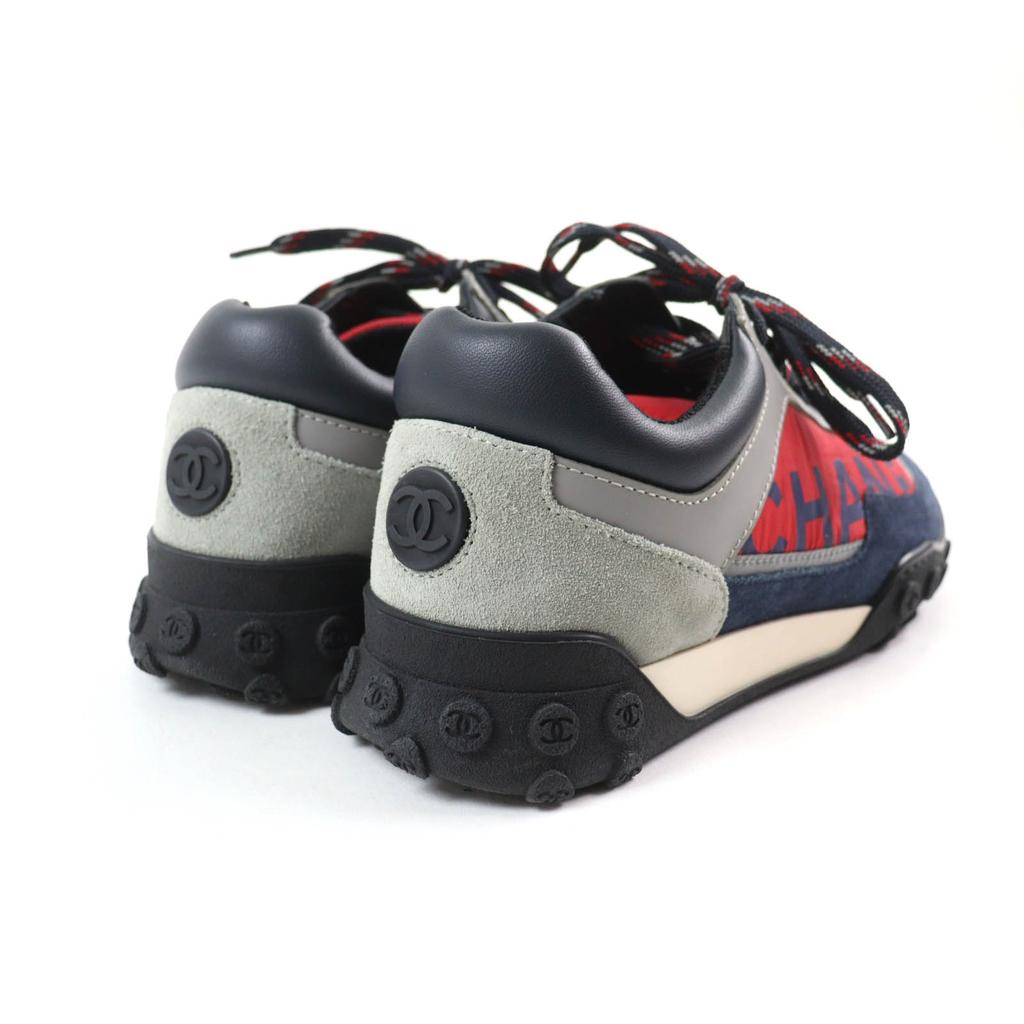 Great CHANEL sneakers Logo design COCO Mark suede leather Multi Women 35 G34086 Used