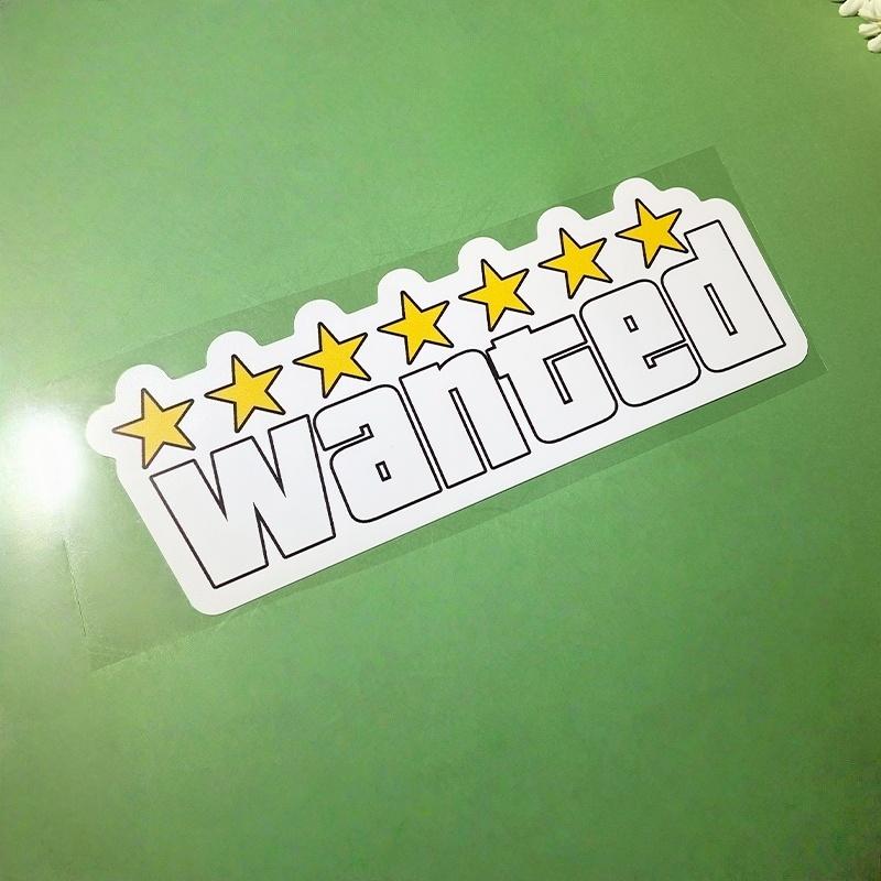 1PC WANTED Motorcycle Stickers Waterproof Vinyl Decals for Motorbike Fuel Tank Helemt Box DIY Car Window Universal Decoration
