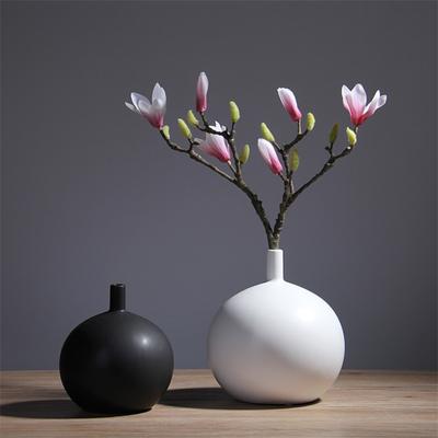 Vaso hidropônico de cerâmica minimalista, nórdico, redondo, mesa de escritório, vasos de flores foscos, decoração de casa, ornamentos