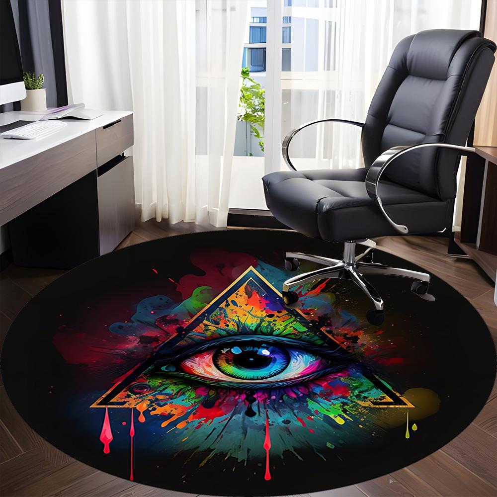 1pc Eye Triangle Chair Carpet for Office, Non slip, Soft and Durable Office Rug