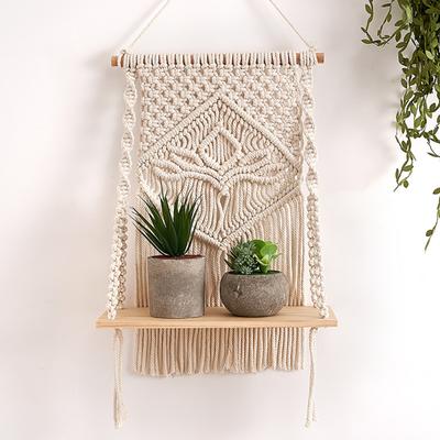 Wandteppich-Regal, Wand-Organizer, langlebig, praktisch, Wohnzimmer, Bohemian-Quaste, schwimmende Innendekoration