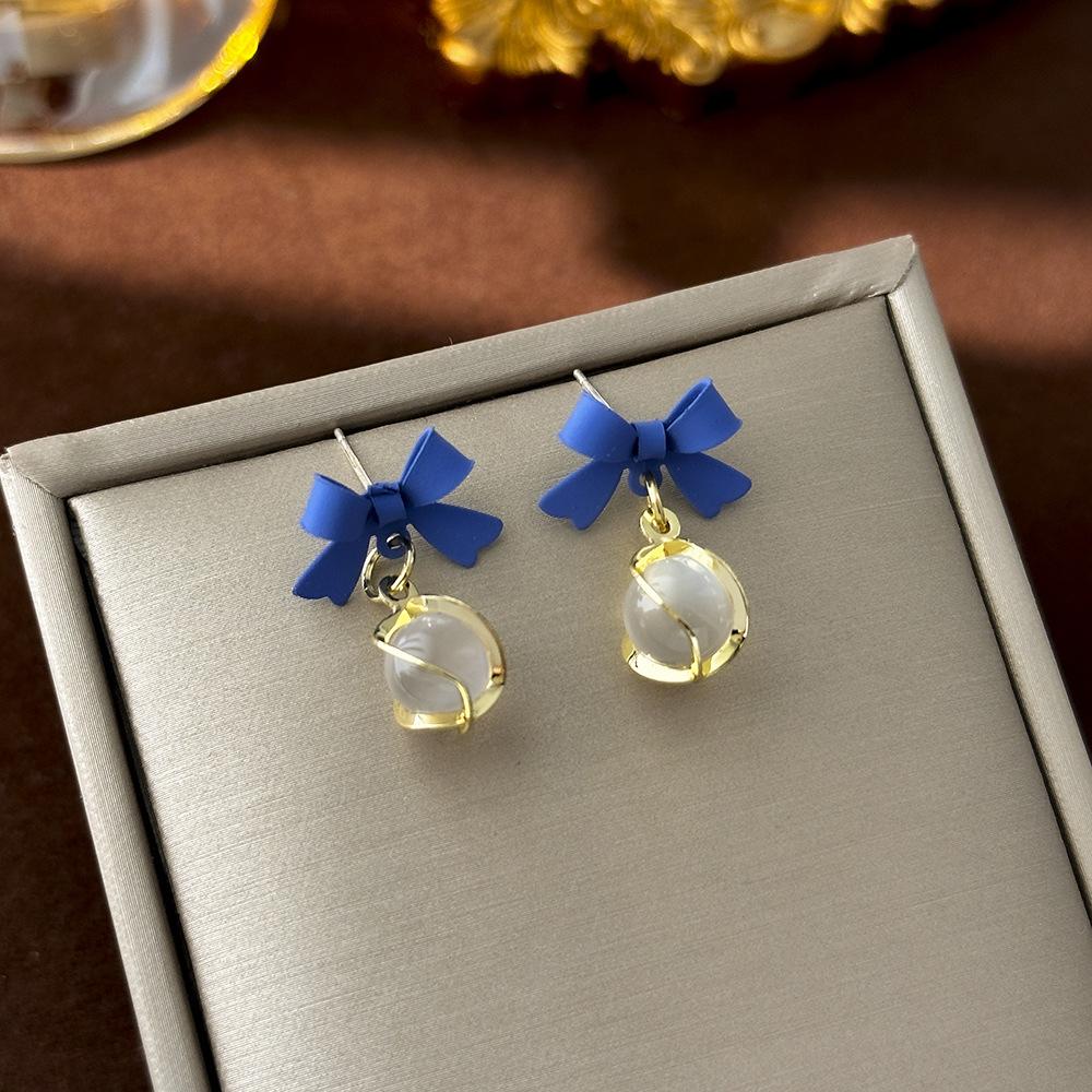 Diamond-set Love Opal Stud Earrings Design High-end Summer Earrings Niche Light Luxury High-end Versatile Earrings Jewelry