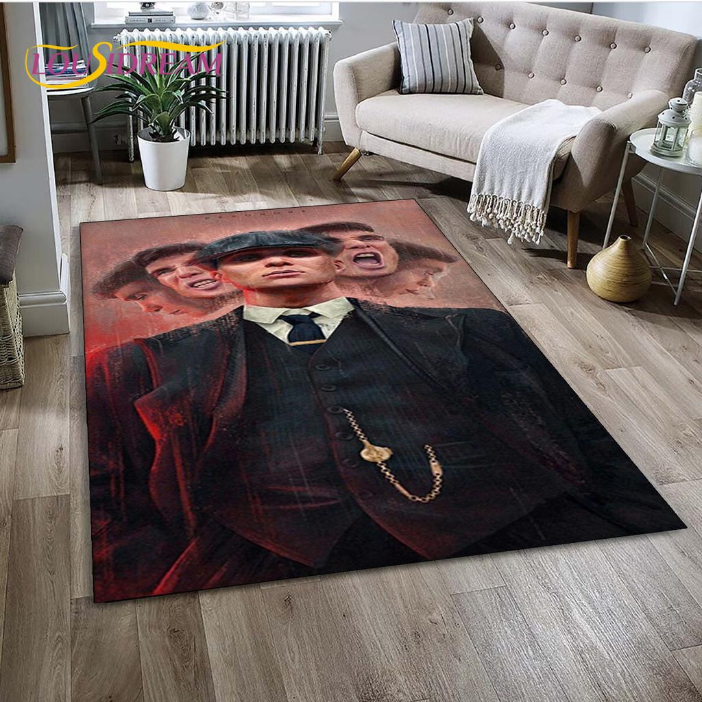 P-Peaky Blinders Tommy Shelby Area Rug,Carpet Rug for Home Living Room Children's Bedroom Sofa Doormat Decor,Non-slip Floor Mat