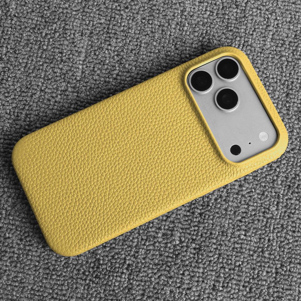 Luxus Echtleder Rindsleder Hülle für iPhone 17 Pro Max 16 15 14 13 12 Natürliches Rindsleder Litschi-Leder Stoßfeste Handyhülle Fundas