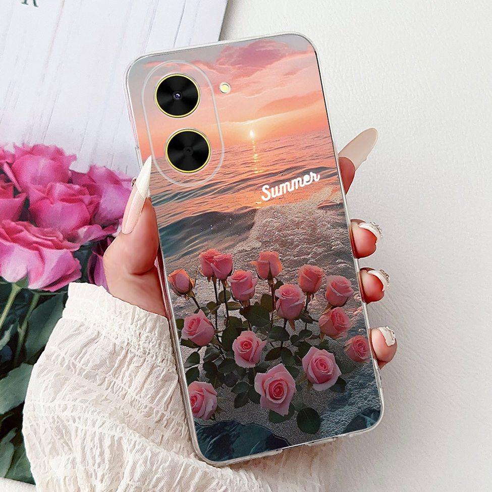 For Redmi A5 NFC 5G Case Cover Clear Luxury Kawaii Cute Cat Fashion Flowers Funny Painted Soft Phone Case For Redme A5 NFC 5G
