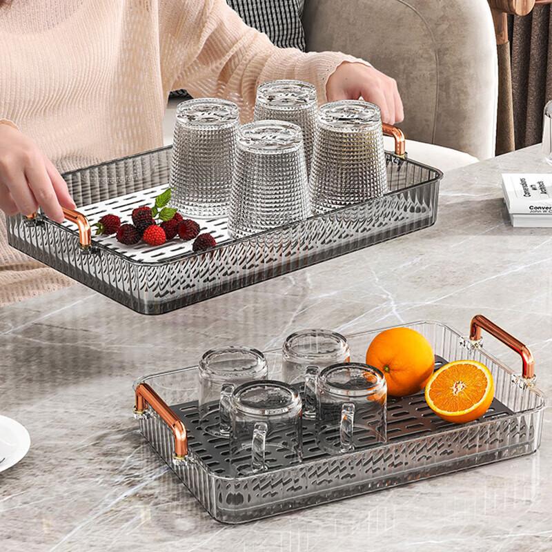 Tea Tray, Cups, Tea Set, Teacups, Serving Tray, Light Luxury Home Use Rectangular Draining Plate, Kettle Storage, New Style Draining Cup Holder