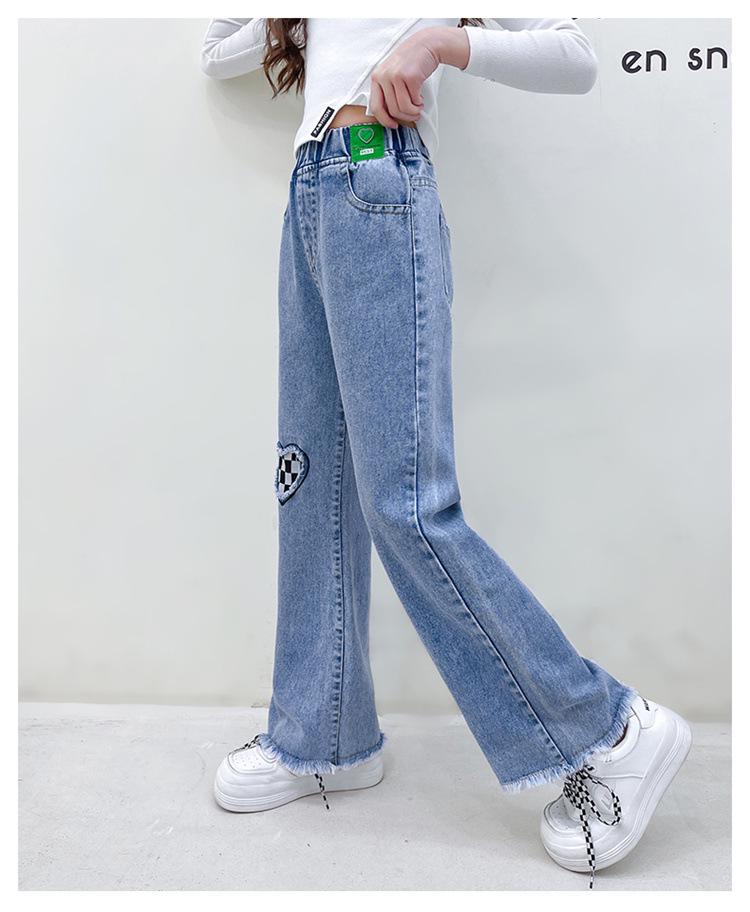 Weite Mädchen-Jeans - Trendige gerade Hosen für Kinder, Frühling/Herbst 2023