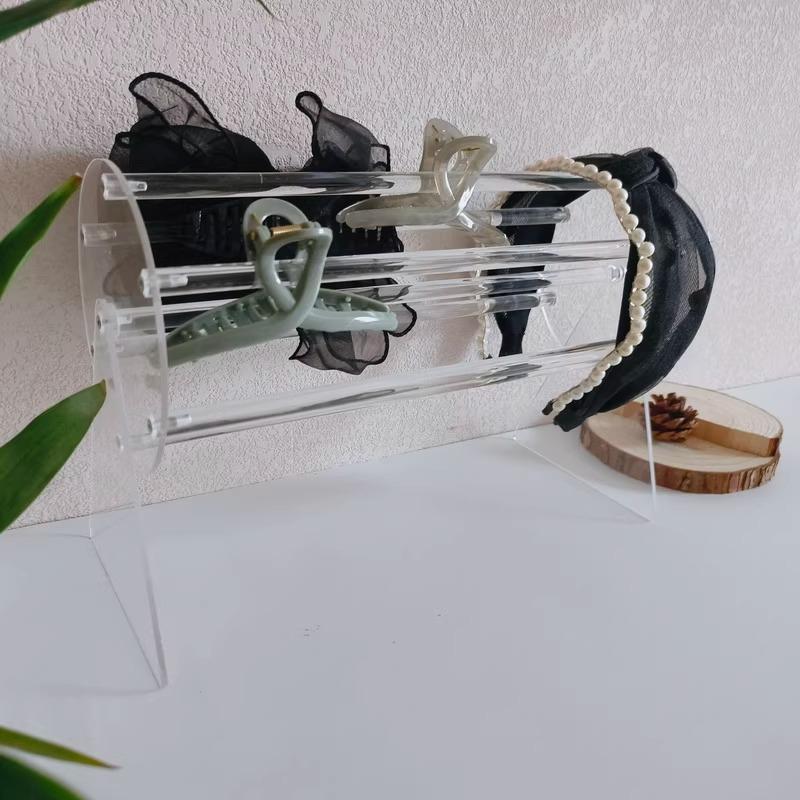 Hairpin Storage Rack Organizer 360° Rotating Transparent Acrylic Hair Accessories Headwear Display Stand Acrylic Sheets Decor
