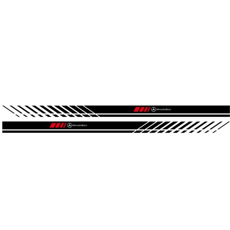 2PCS Car Side Body Stripes Vinyl Sticker Racing Sport Decals Auto Accessories For Mercedes Benz W204 W124 W220 W205 GLA CLA AMG
