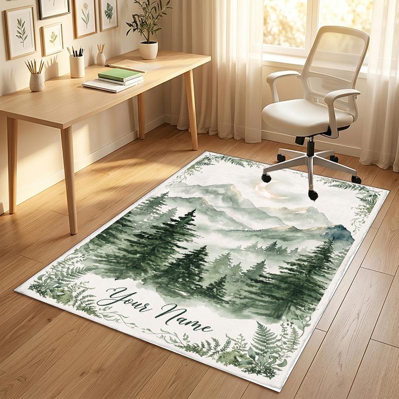 Moonlit Moth Garden Theme Soft Crystal Velvet Rug Custom Name & Text Print Non Slip Floor Rug for Bedroom Living Room