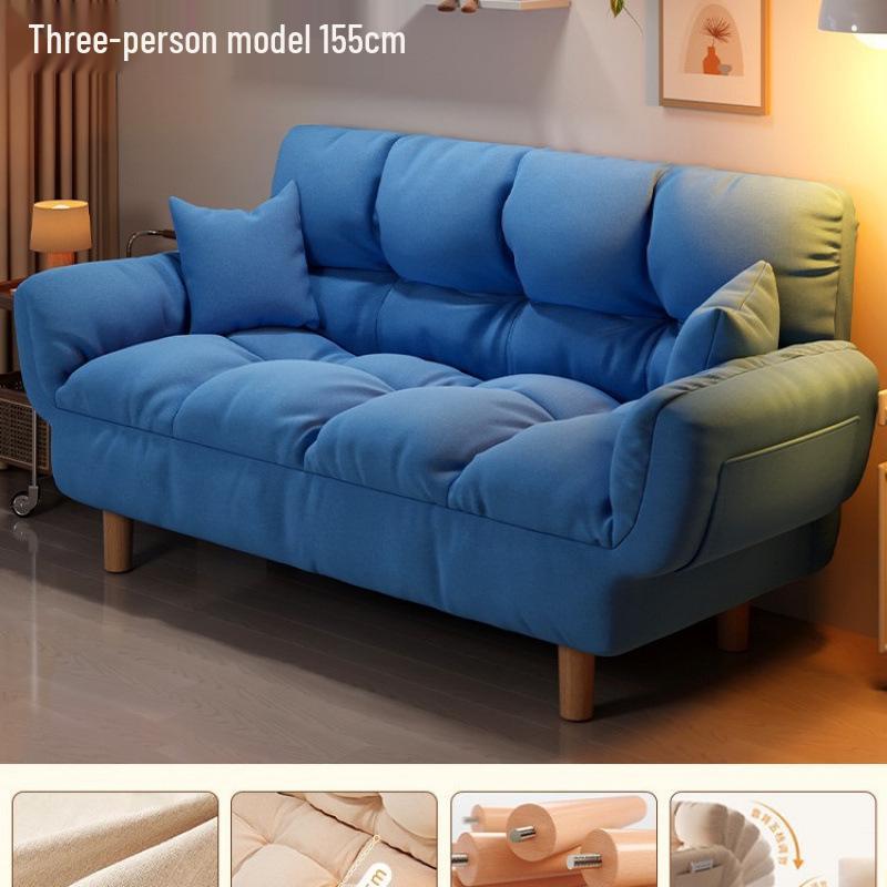 Compact Folding Sleep Sofa for Small Apartments - Double Bed and Reclining Backrest for Bedroom or Rental Homes