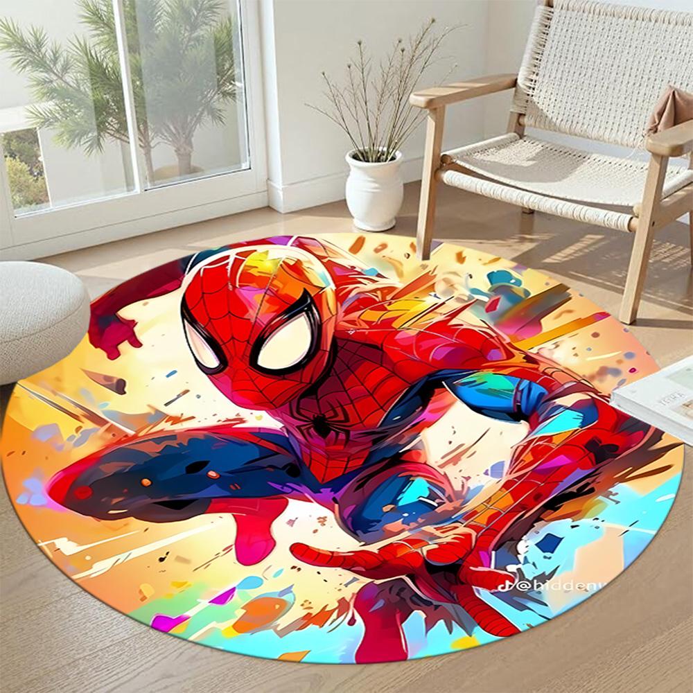 Spider-man Round Floor Mat Design for Dining Room Entryway Decorate room Hallway Antislip Round Carpet Decorate Offices