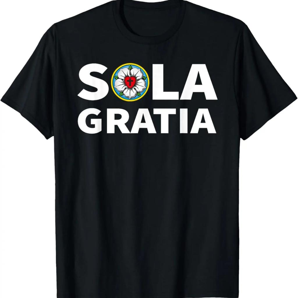 Martin Luther Sola Gratia Reformation Lutheran Rose Seal T-Shirt