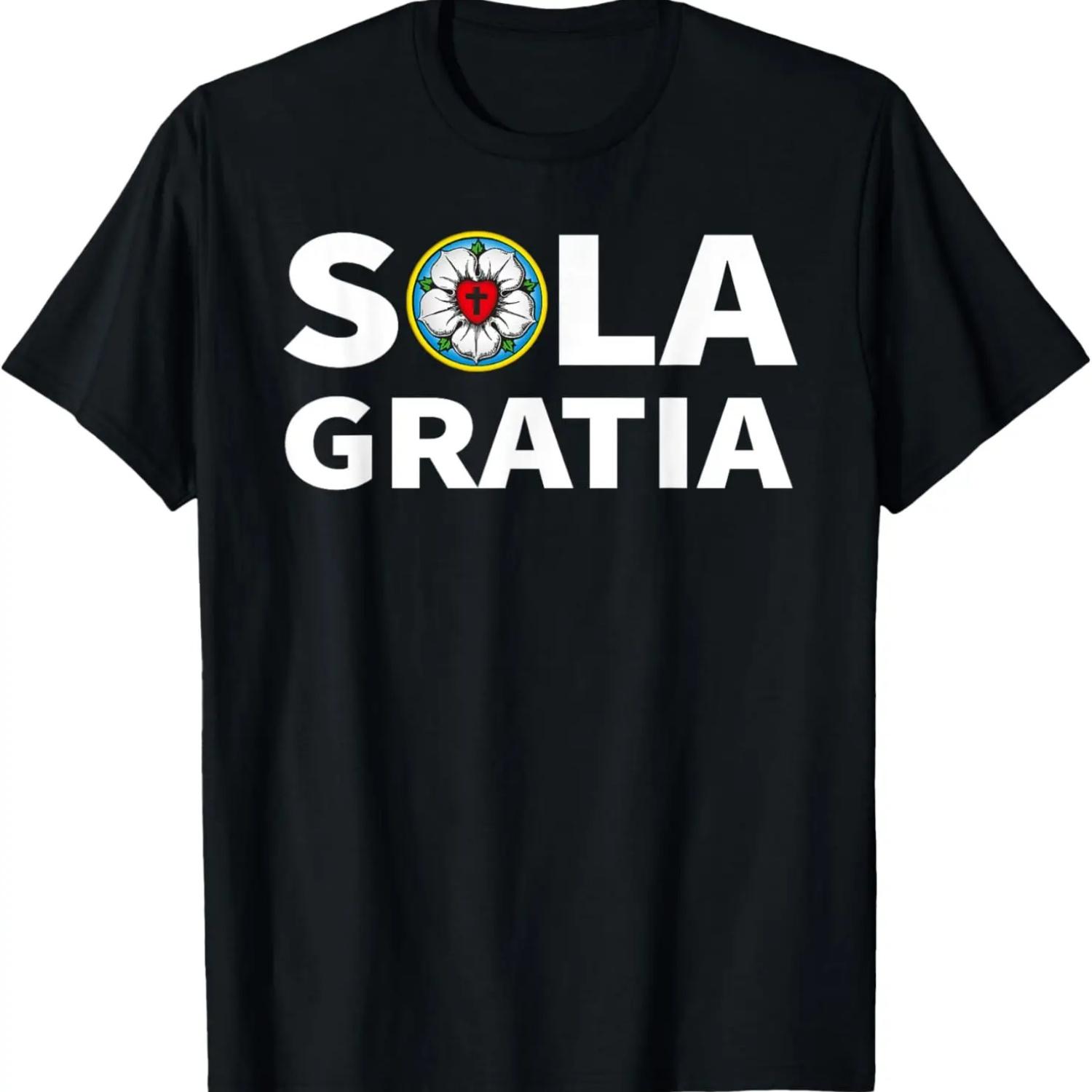 Martin Luther Sola Gratia Reformation Lutheran Rose Seal T-Shirt S чёрный