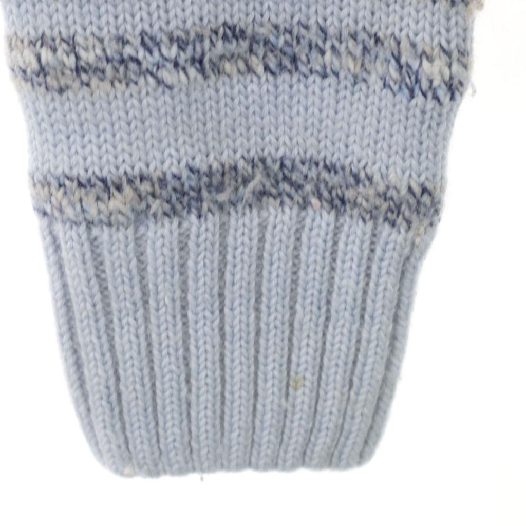LACOSTE Wool blend Made in Japan border Long sleeve sweater 42 Blue knit Women Used