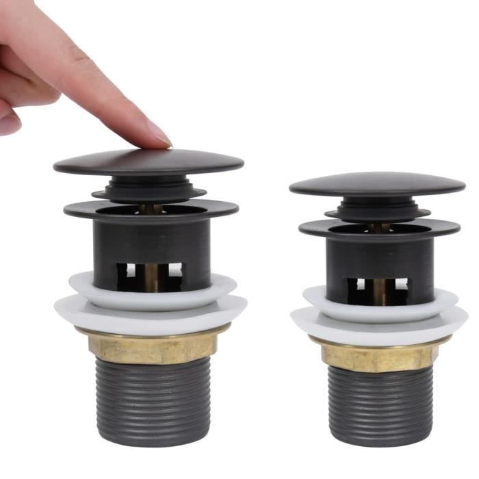 Push-button Drain - vidaXL - 6.4x6.4x9.1 Cm - Zinc and Brass - Overflow Function - Easy To Clean