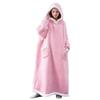 Wearable Blanket Hoodie for Adults Women Men Oversized Sherpa Fleece Sweatshirt Blanket Cozy Plush Flannel Nightgown with Pockets