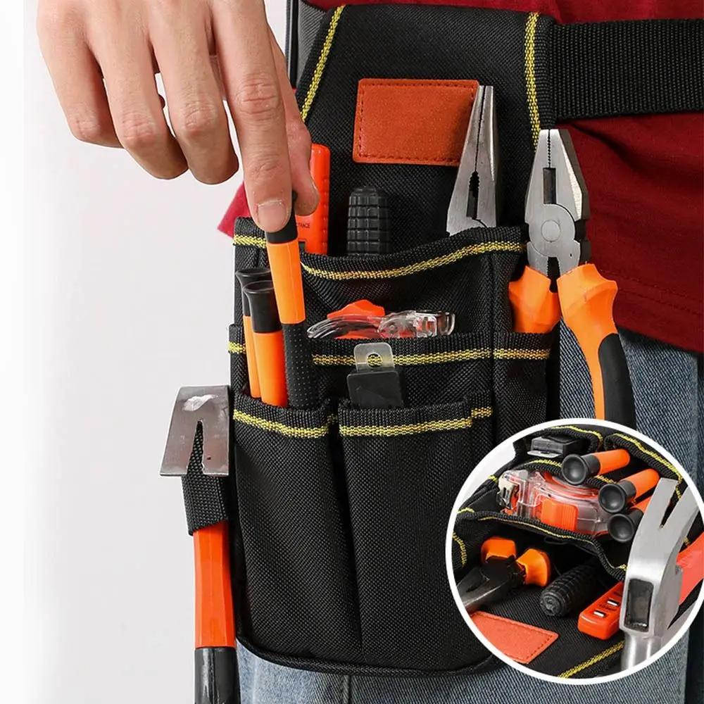 Waterproof Electrician Tool Bag Adjustable Thicken Waist Belt Pouch Multiple Pockets Wear-resistant Tools Storage Bag