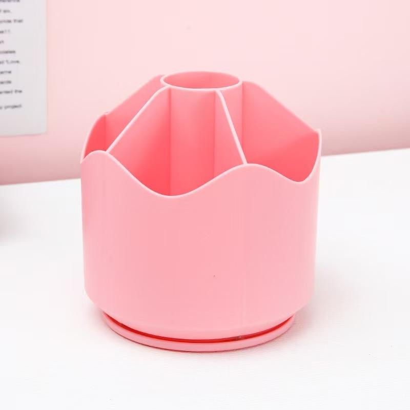 Large Capacity 360 Degree Rotation Cute Multifunctional Desk Stationery Storage Pen Holder 1pcs