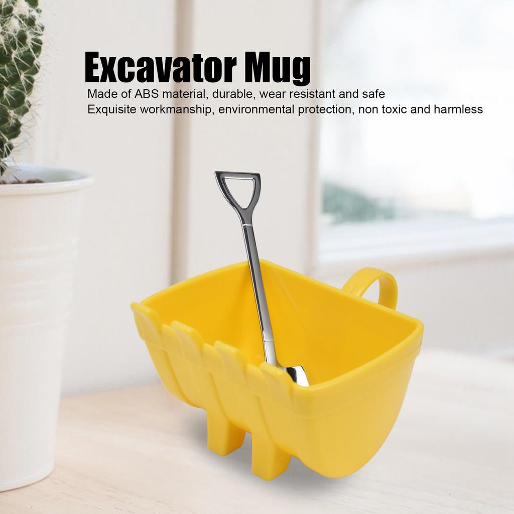 330ml Excavator Bucket Cup with Shovel Spoon Creativity Tea Cup Milk Coffee Mug Birthday Gift Excavator Bucket Cup Excavator Cup