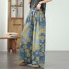 Pantalon en jean à fleurs style vintage pour femme, taille haute, ample, décontracté, droit, été, décontracté, streetwear, pantalon en jean