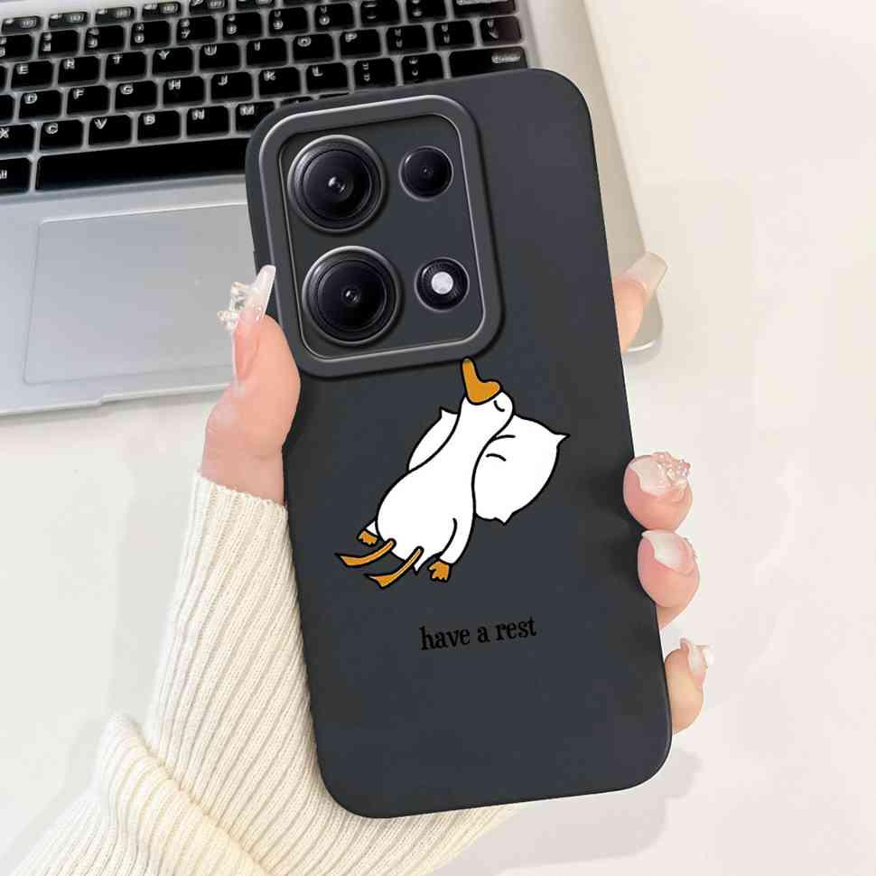 Simple Silicone Case For Redmi Note14s 4G Capa Lovely Panda Rabbit Shockproof Back Cover For Xiaomi Redmi Note 14S Phone Shell