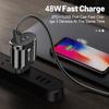LED Travel Charger 2.4A USB + 2PD Type-C, EU/US Spec with Indicator Lights