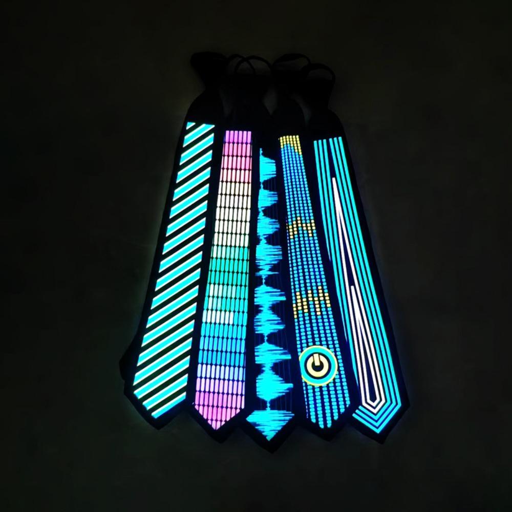 Narrow LED Light Tie Adjustable Hip-hop Luminous Cravat  Music Festival