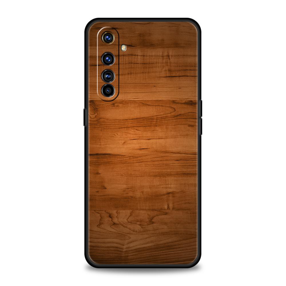 Carved Wood Phone Case for Realme 8 9 Pro Plus 8i 9i 6 7 GT2 C21 C25 C3 C11 11 Pro 5G Plus Shockproof Silicone Shell Capas Bags
