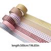 6Rolls Gridded Decorative Tape Scrapbooking Decorative Tape for Journaling Notebook Planner Wrapping 5Meter Per Roll
