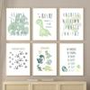 Cartoon Dinosaur Numbers Alphabet Jurassic Dino Nursery Posters Print Canvas Painting Wall Art Picture Baby Kids Room Home Decor