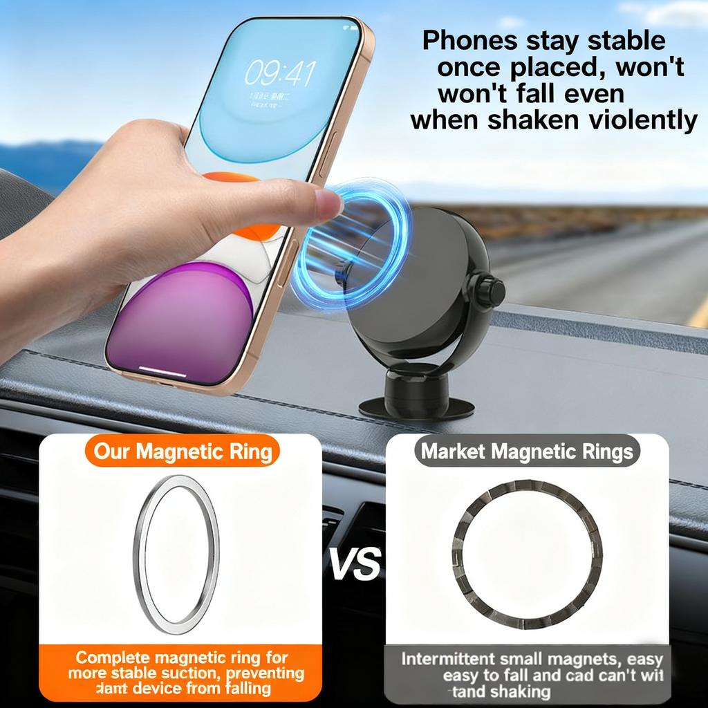 Magnetic 360° Car Phone Holder Mount Dashboard Smartphone Mobile Stand Bracket Cell GPS Support in Car For Most Mobile Phones