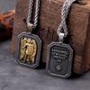Archangel Michael Cross Shield Prayer Tag Titanium Stainless Steel Pendant Men's Amulet Necklace Jewelry Gift Wholesale with Box
