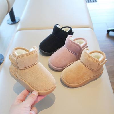 2024 New Children Shoes Simple Plush Warm Cotton Shoes Daily Antiskid Thick Soft Sole Girl Casual Snow Boots Boy Winter Sneakers