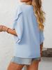2025 Sommer Neue Damen Casual Schräg V-Ausschnitt Chiffon Puffärmel Elegante Bluse
