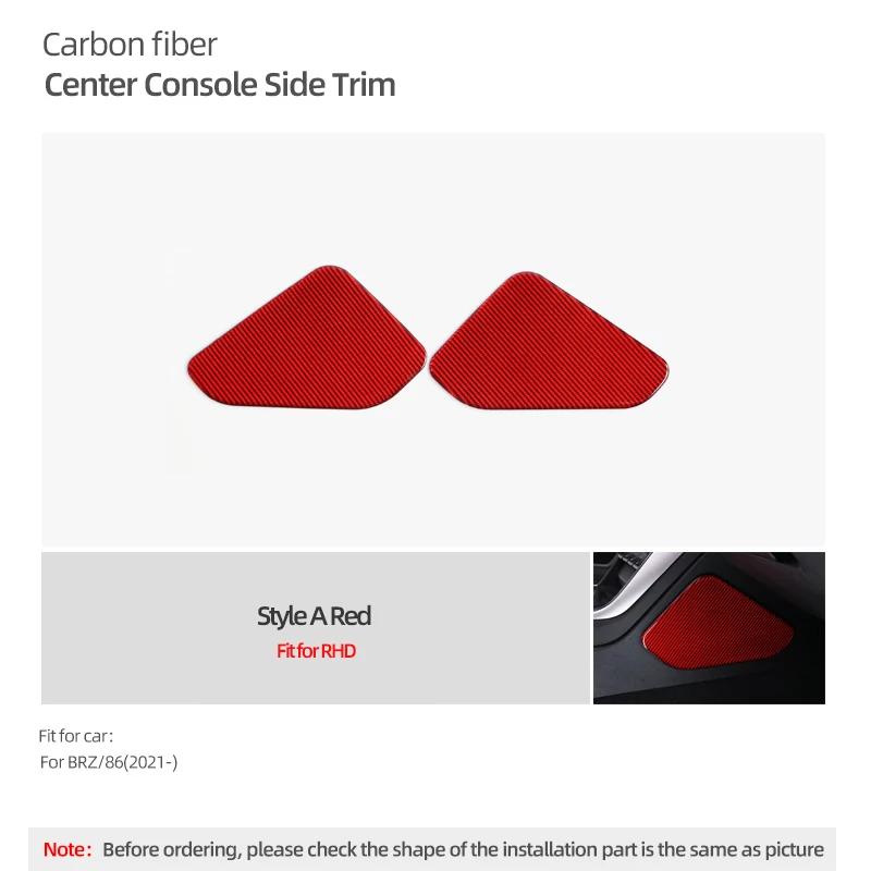 Carbon Fiber For Subaru BRZ/Toyota GR86 - Center Console Side Panel Trim Stickers Tuning Car Interior Decor Accessories