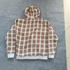 European and American Autumn and Winter Street Retro Checkered Hooded Sweatshirt for Men and Women