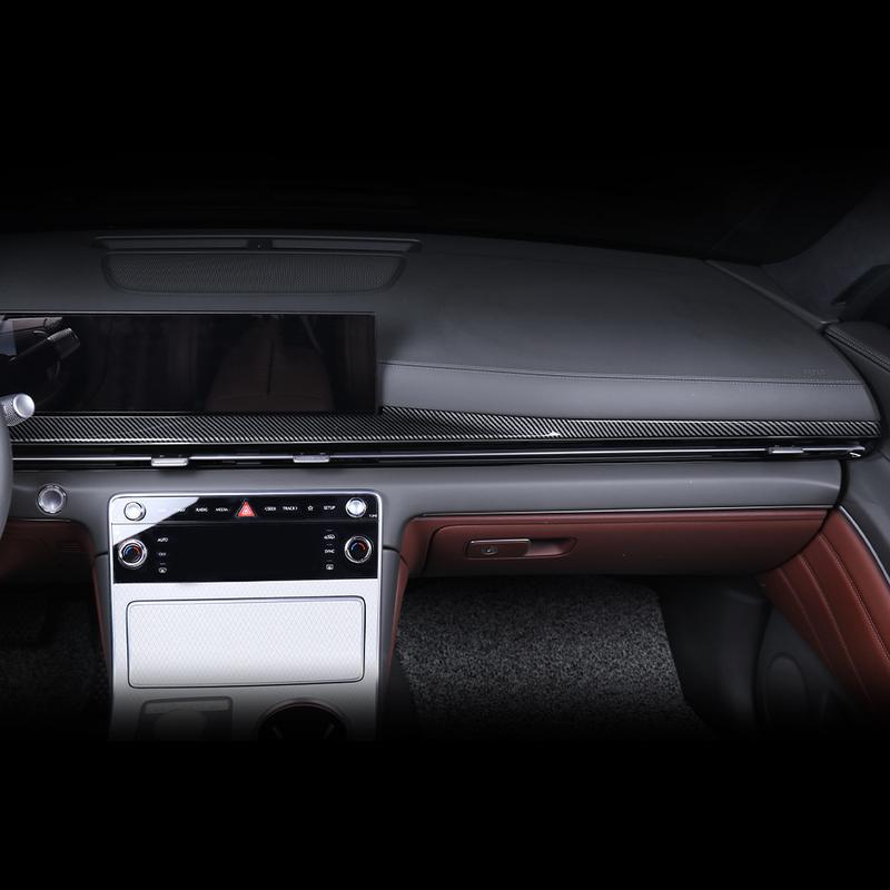 Carbon Fiber Auto Trument Panel Decorative Frame Dashboard Trim Cover For Genesis GV80 2025 2026 LHD Car Tuning