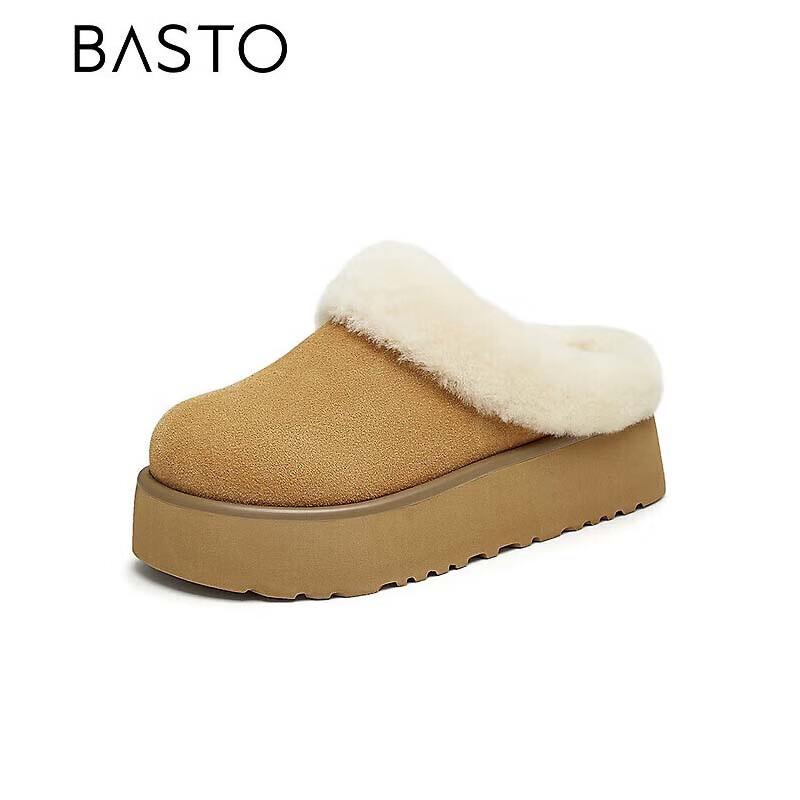 BASTO Women s Platform Fur-Lined Snow Boots 38