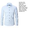 Men Shirt Single Breasted Long Sleeve Lapel Solid Color Slim Fit Dress-up Cardigan Plus Size Anti-wrinkle Spring Shirt for Work
