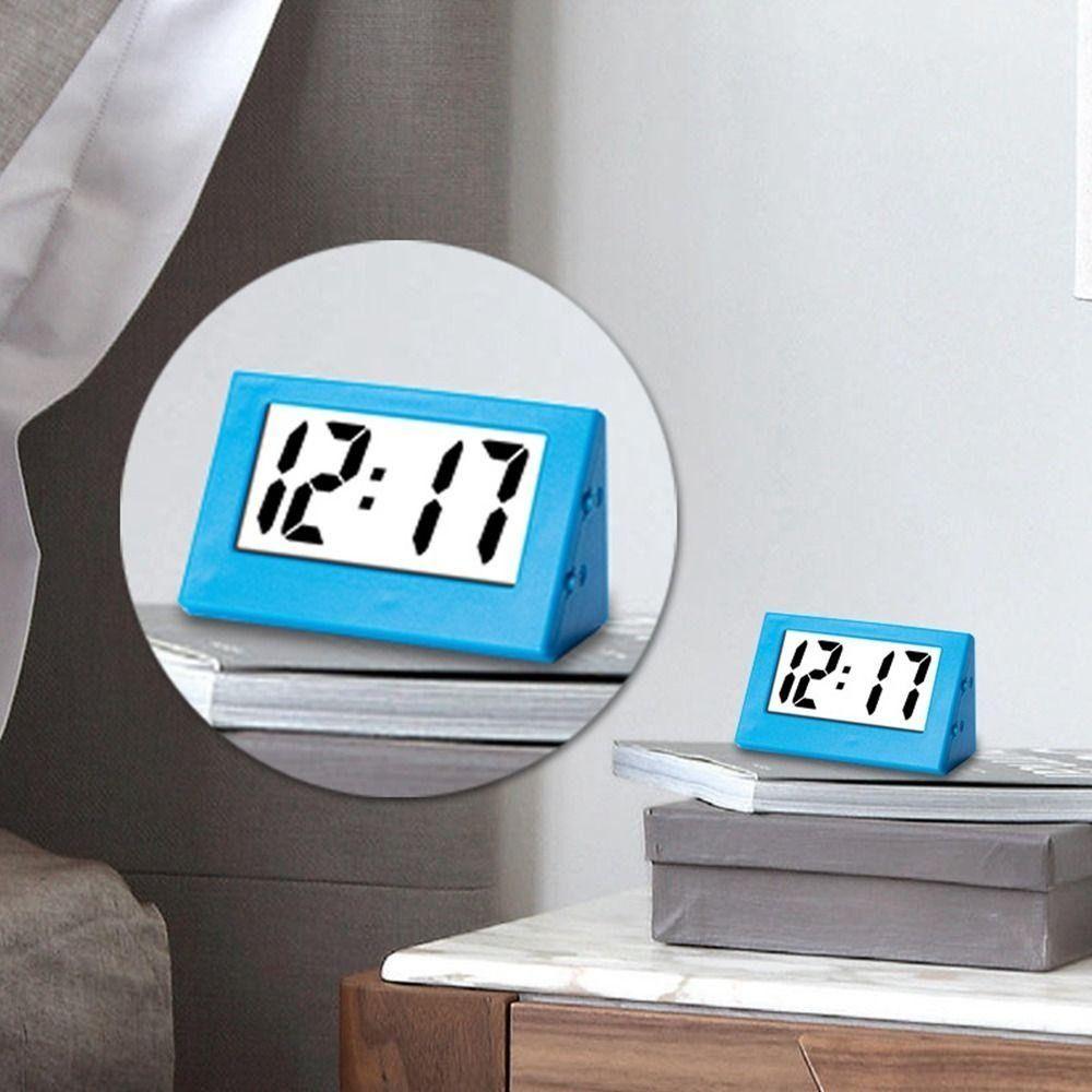 1Pcs Time Display Mini Triangle Clock Simple Desktop Electronic Clock For Home Bedroom Office Car