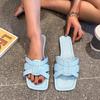 New Flat Shoes Women's Square Toe Breathable One-foot Slipper